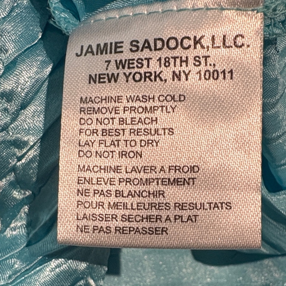 Jamie Sadock Women's  Aqua Textured Zip-Up Short Sleeve Golf Polo; Sz: M EUC - Picture 4 of 7